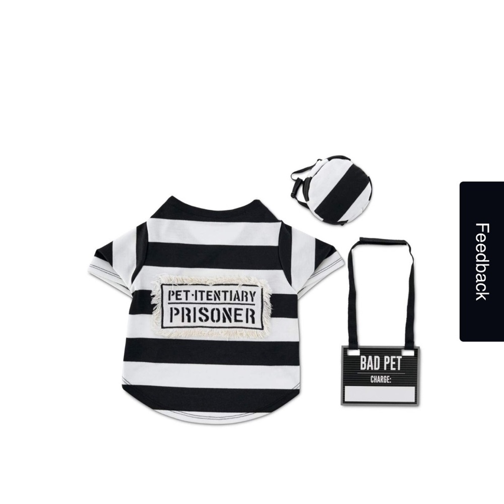 Bootique‎ Striped Pet Prisoner Costume
